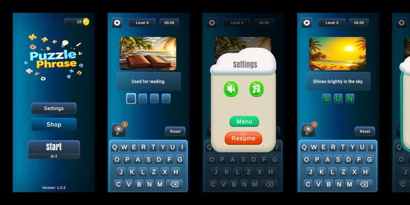 Puzzle Phrase Word Guessing Game