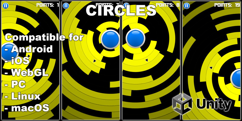 Circle game compatible with Android and iOS systems Circle game compatible with Android and iOS systems