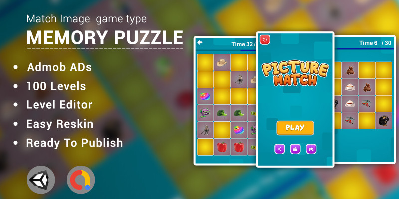 Picture Matching Memory Puzzle Game