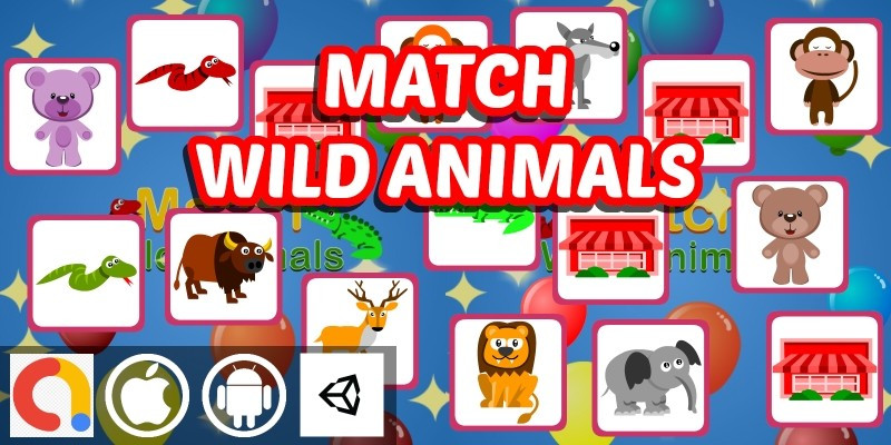 Children's Wildlife Matching Memory Game Children's Wildlife Matching Memory Game