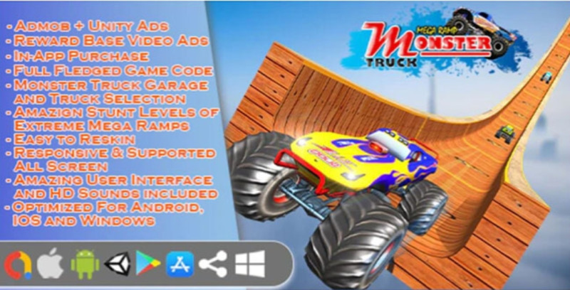 3D Monster Truck Stunt Game