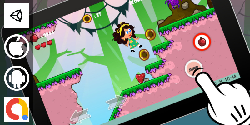 冒险女孩平台闯关游戏（含10个关卡）