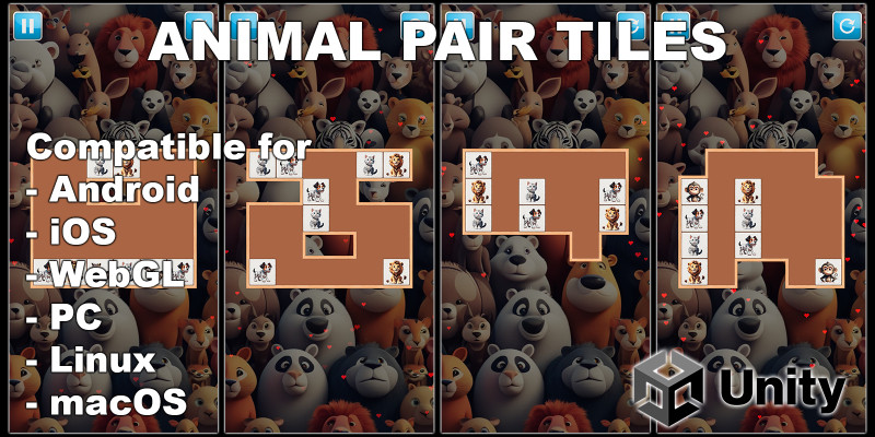 动物配对方块益智游戏