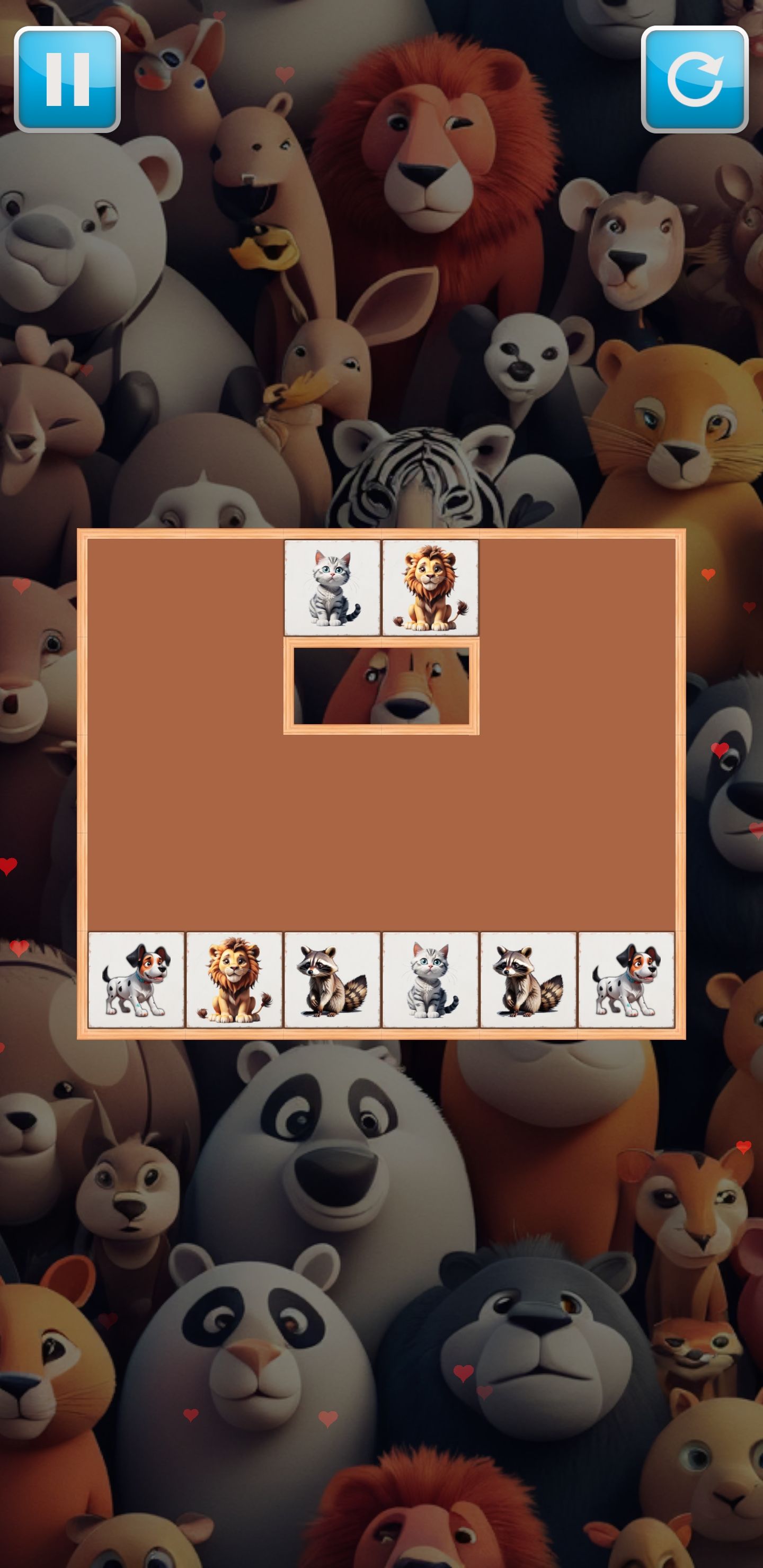 动物配对方块益智游戏