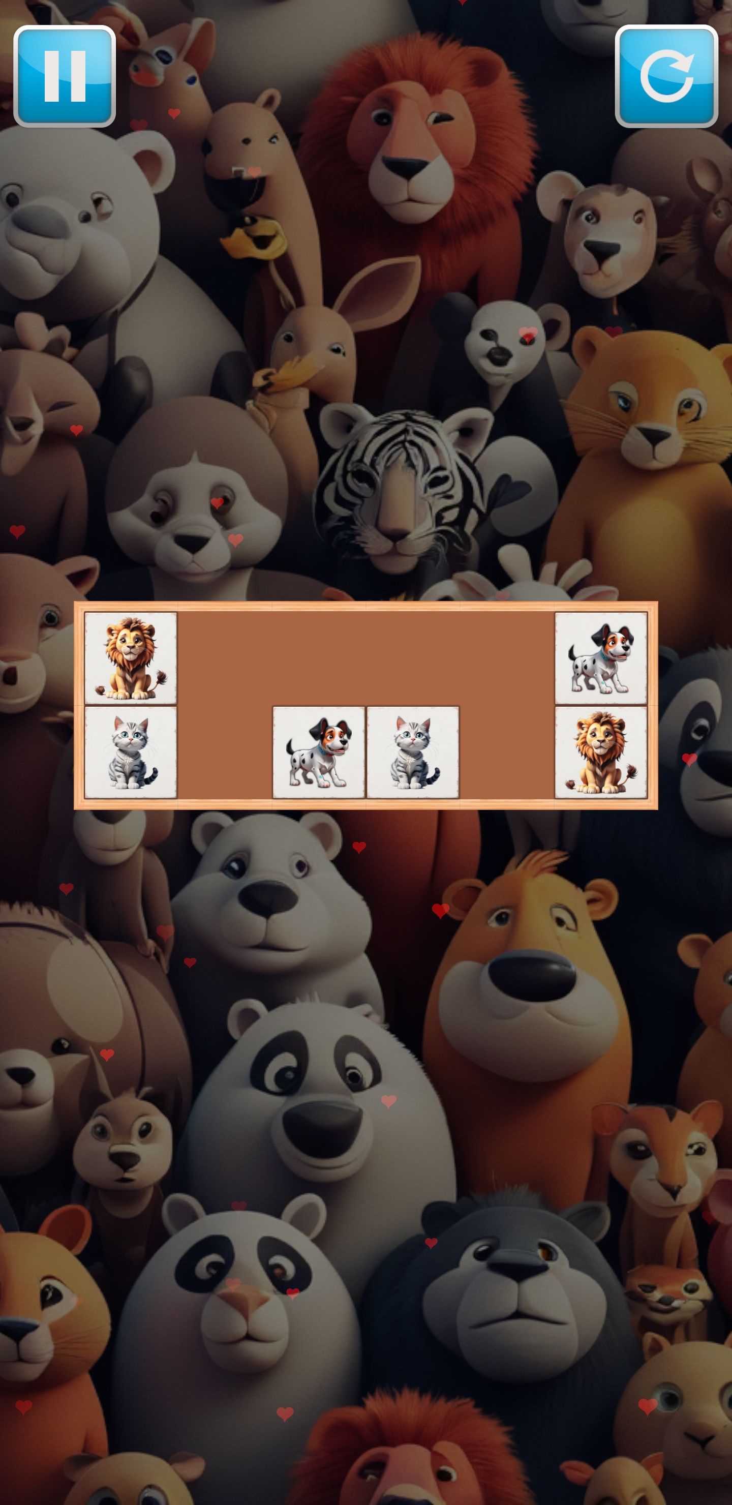 动物配对方块益智游戏