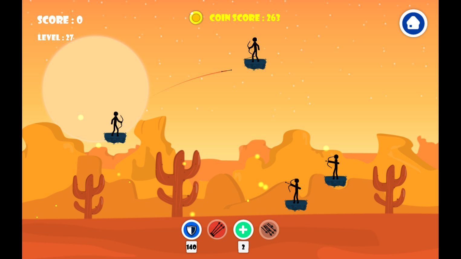 带Admob广告的2D弓箭手英雄射击游戏