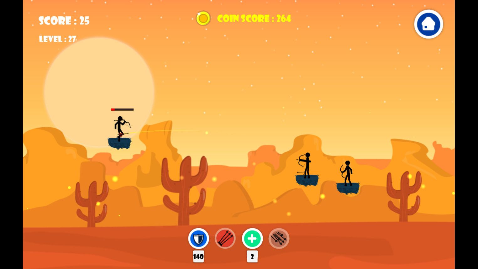 带Admob广告的2D弓箭手英雄射击游戏