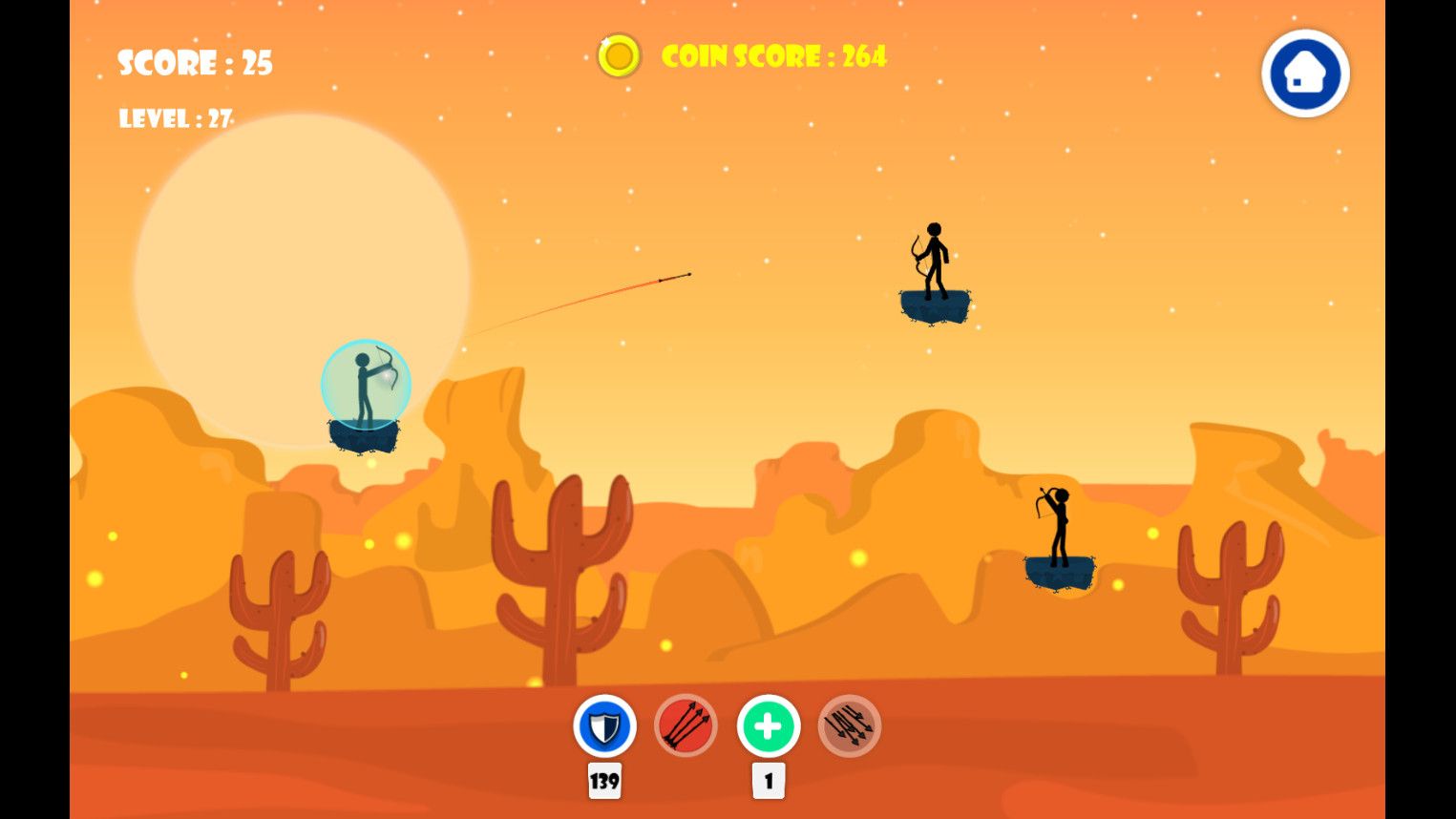 带Admob广告的2D弓箭手英雄射击游戏