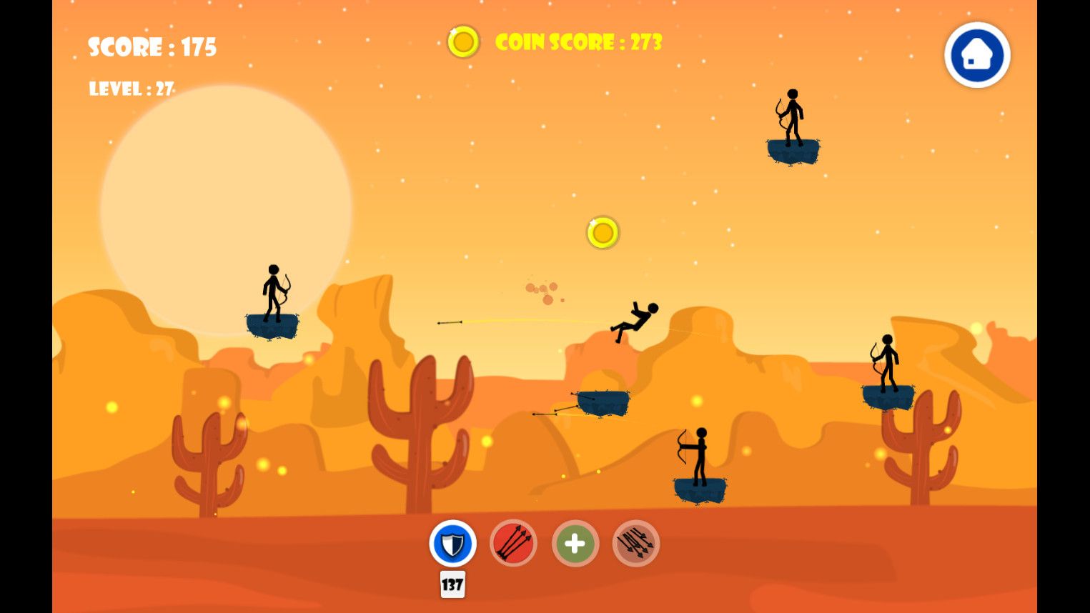 带Admob广告的2D弓箭手英雄射击游戏