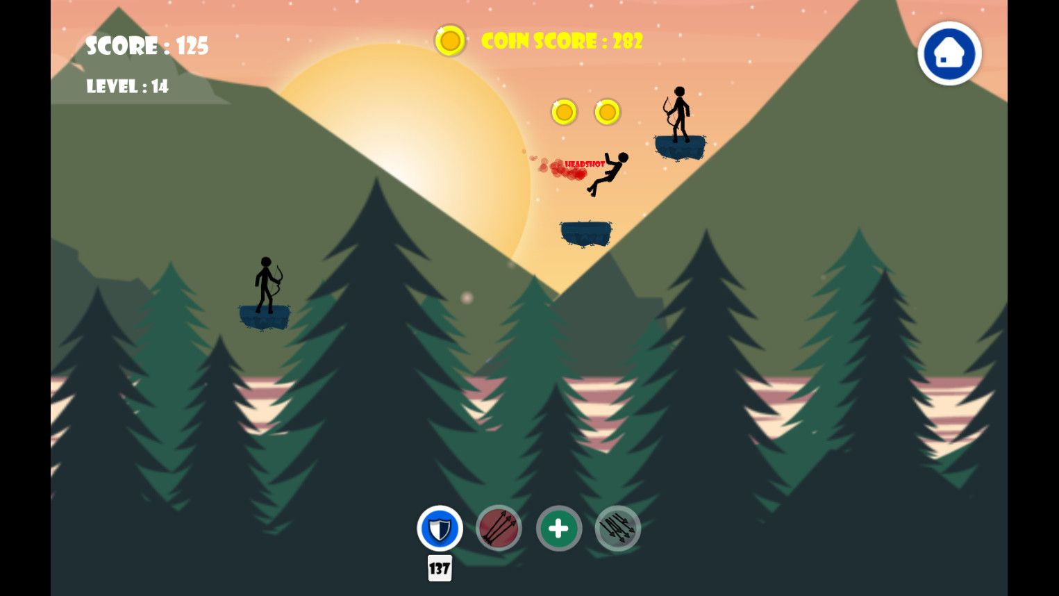 带Admob广告的2D弓箭手英雄射击游戏