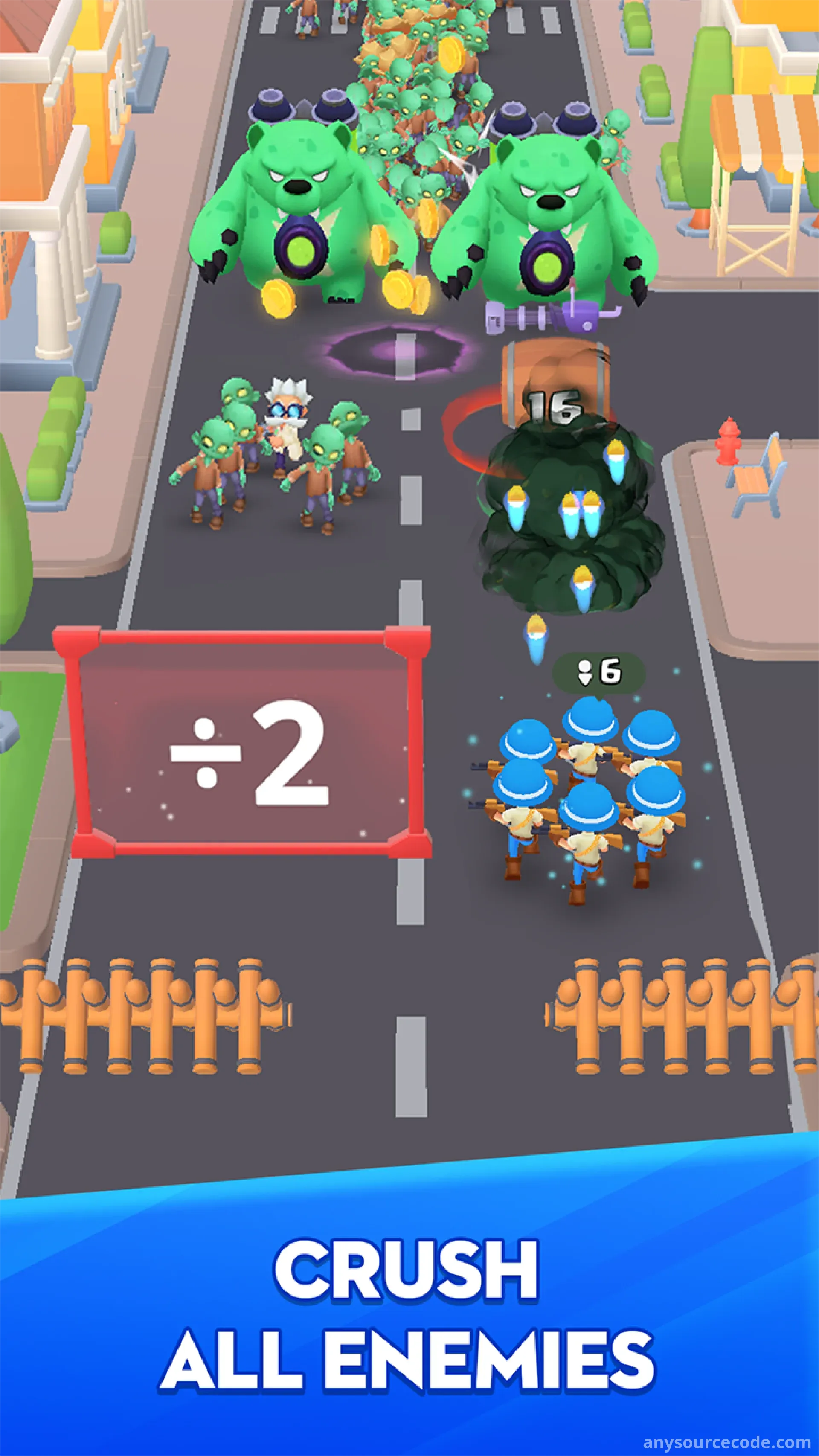 3D陆军奔跑：人群对战