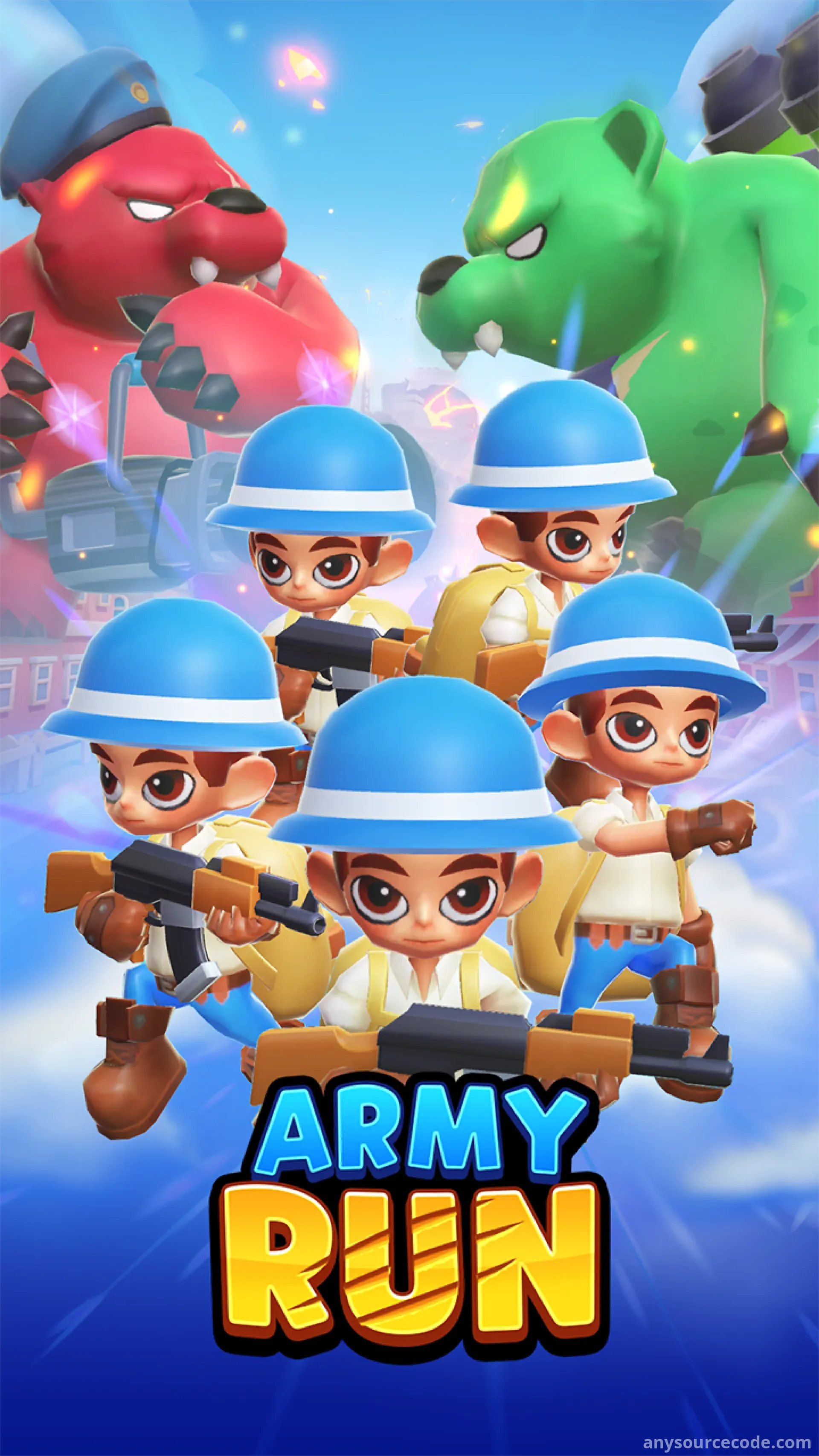 3D陆军奔跑：人群对战