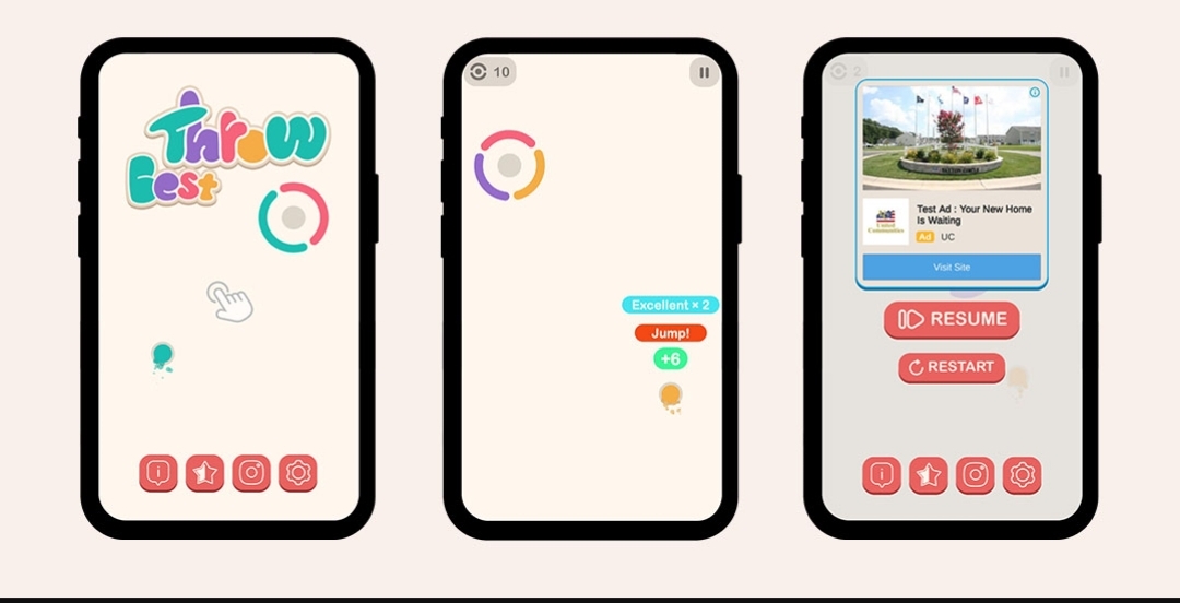 带Admob的最佳投掷