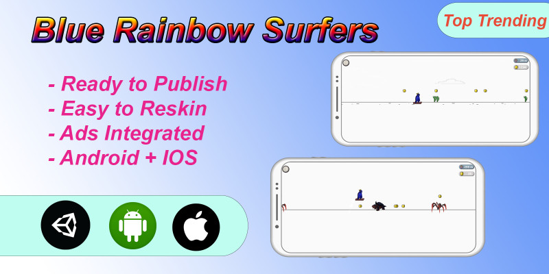 蓝色彩虹冲浪者