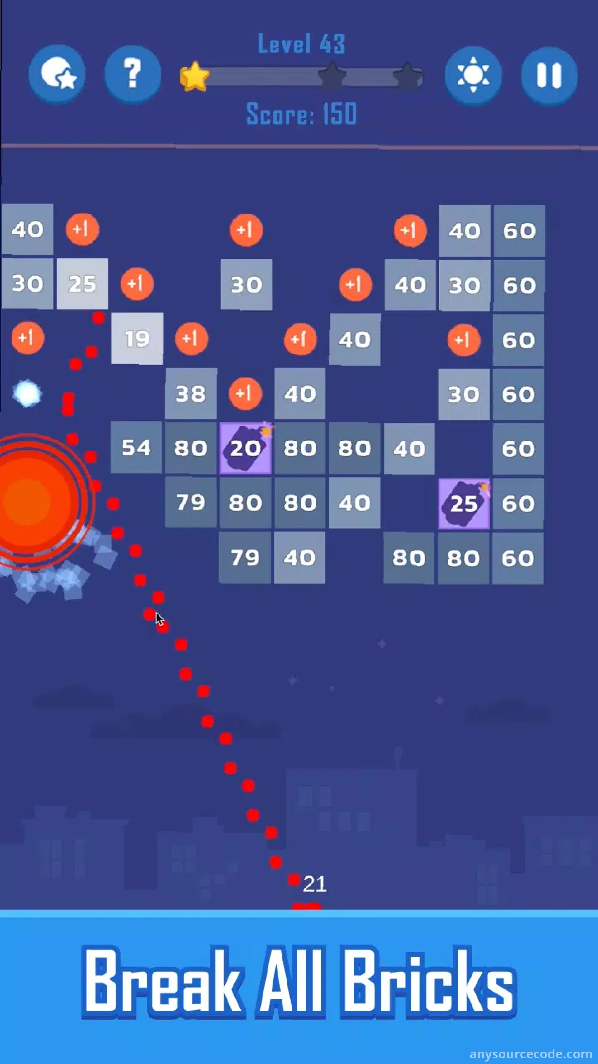 打砖块——射球