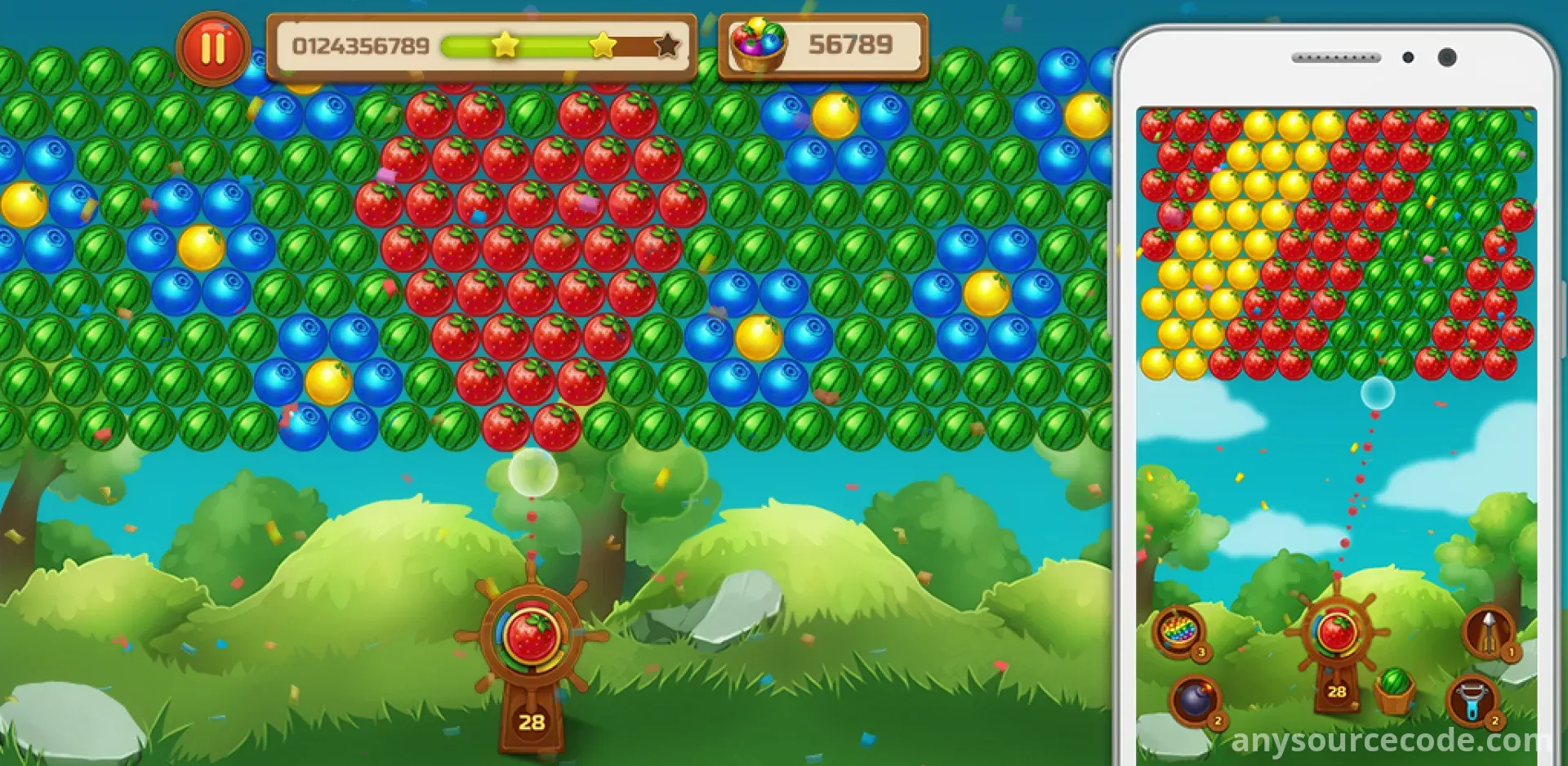 水果泡泡射击 - 爆破消除