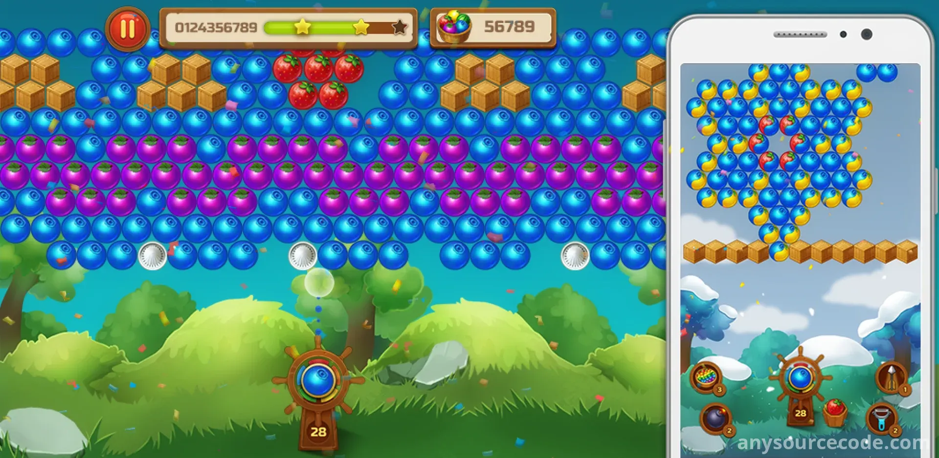 水果泡泡射击 - 爆破消除