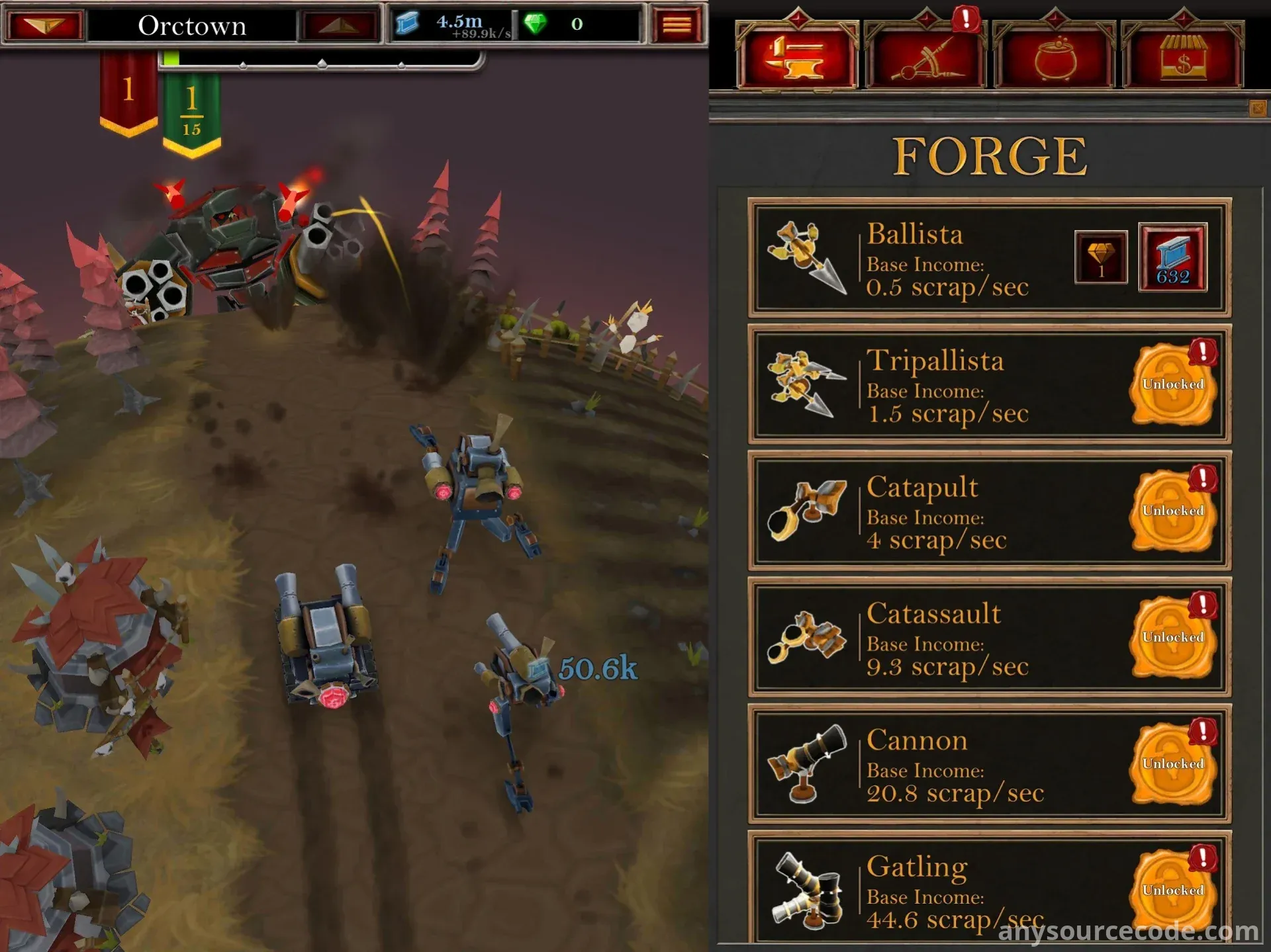 城堡融合：合并与闲置点击游戏