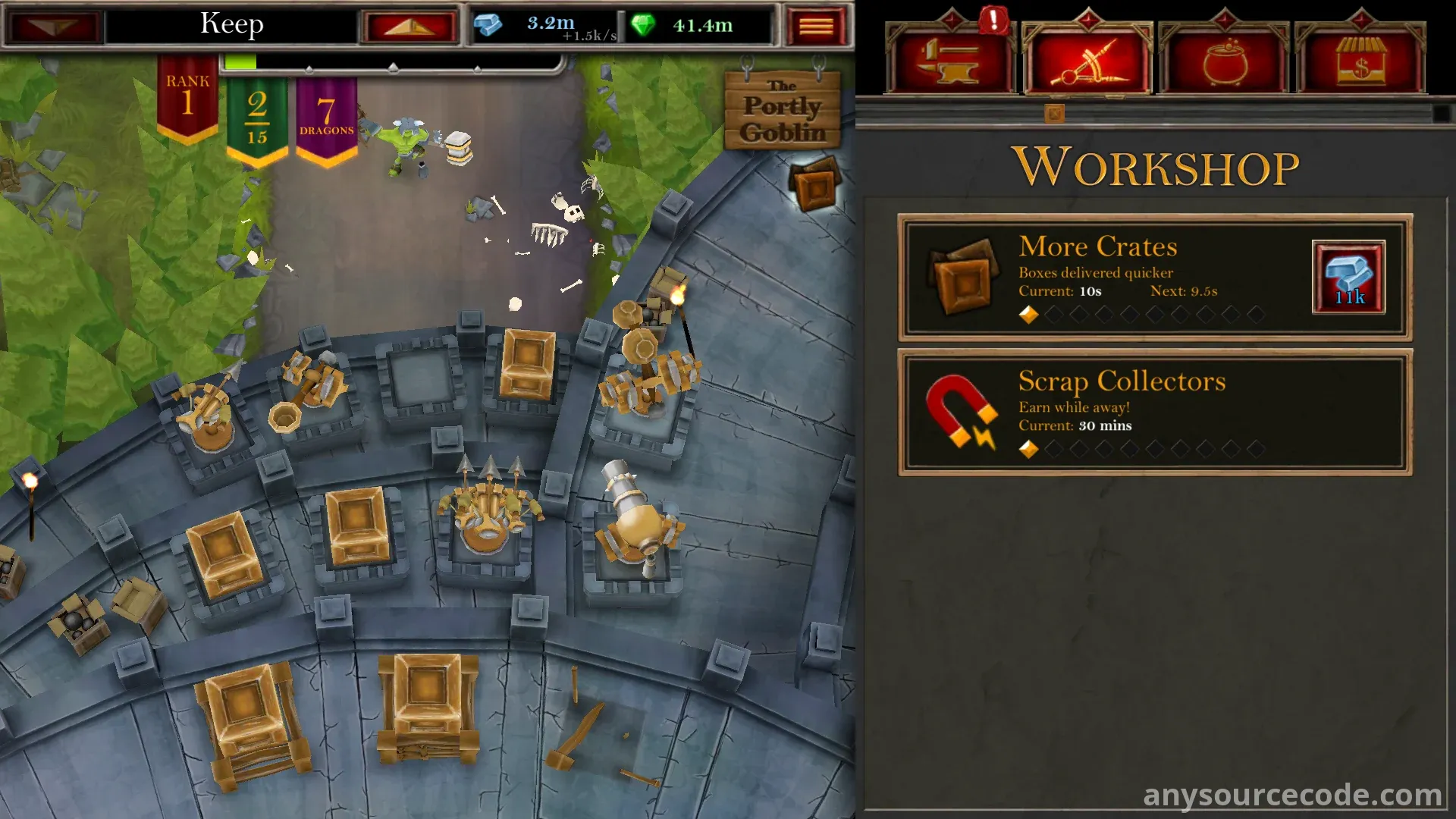 城堡融合：合并与闲置点击游戏