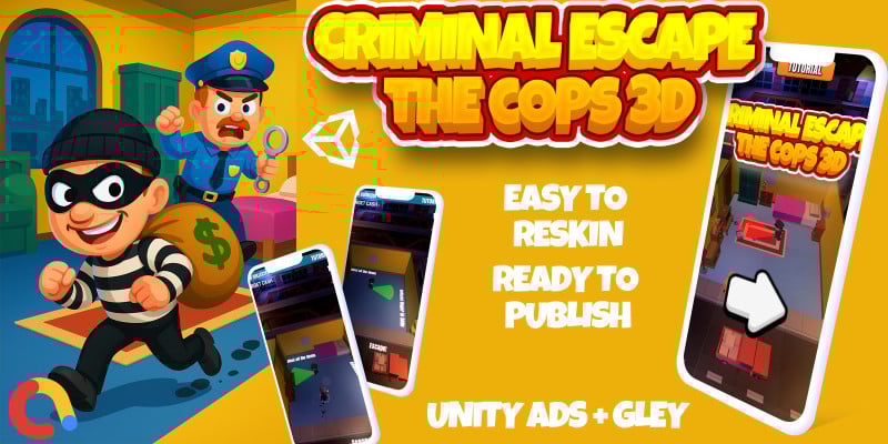 3D休闲手游：罪犯逃脱警察追捕