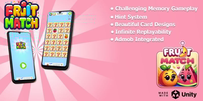 水果配对记忆挑战拼图游戏