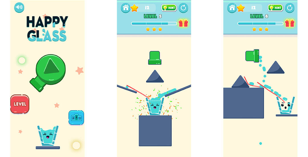 带广告平台的快乐玻璃杯