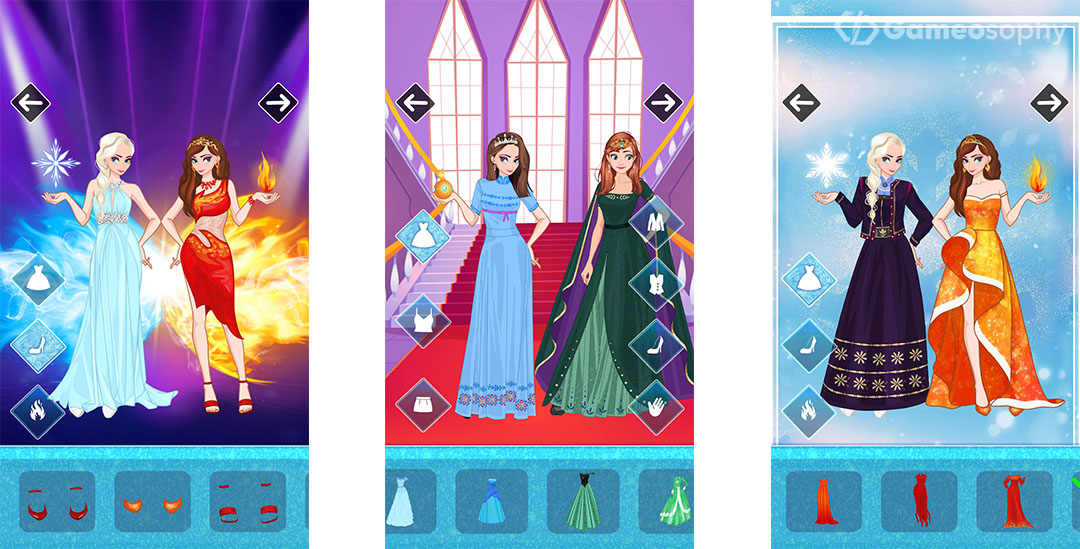 冰雪或火焰换装游戏