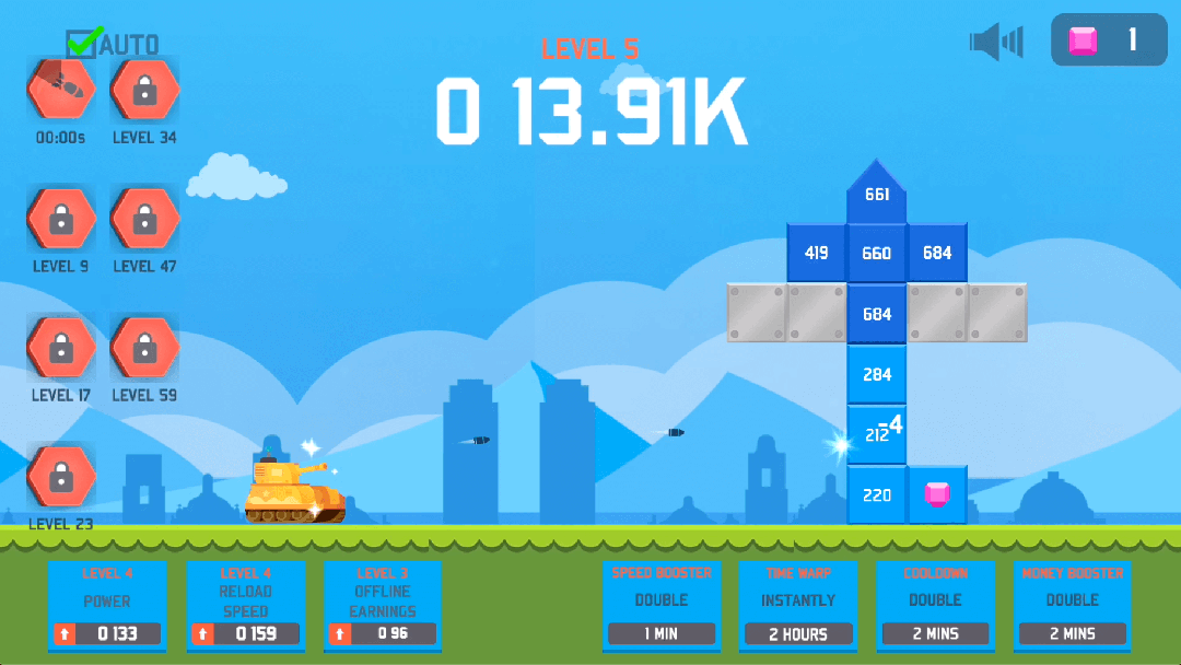 含Admob广告的闲置坦克战斗