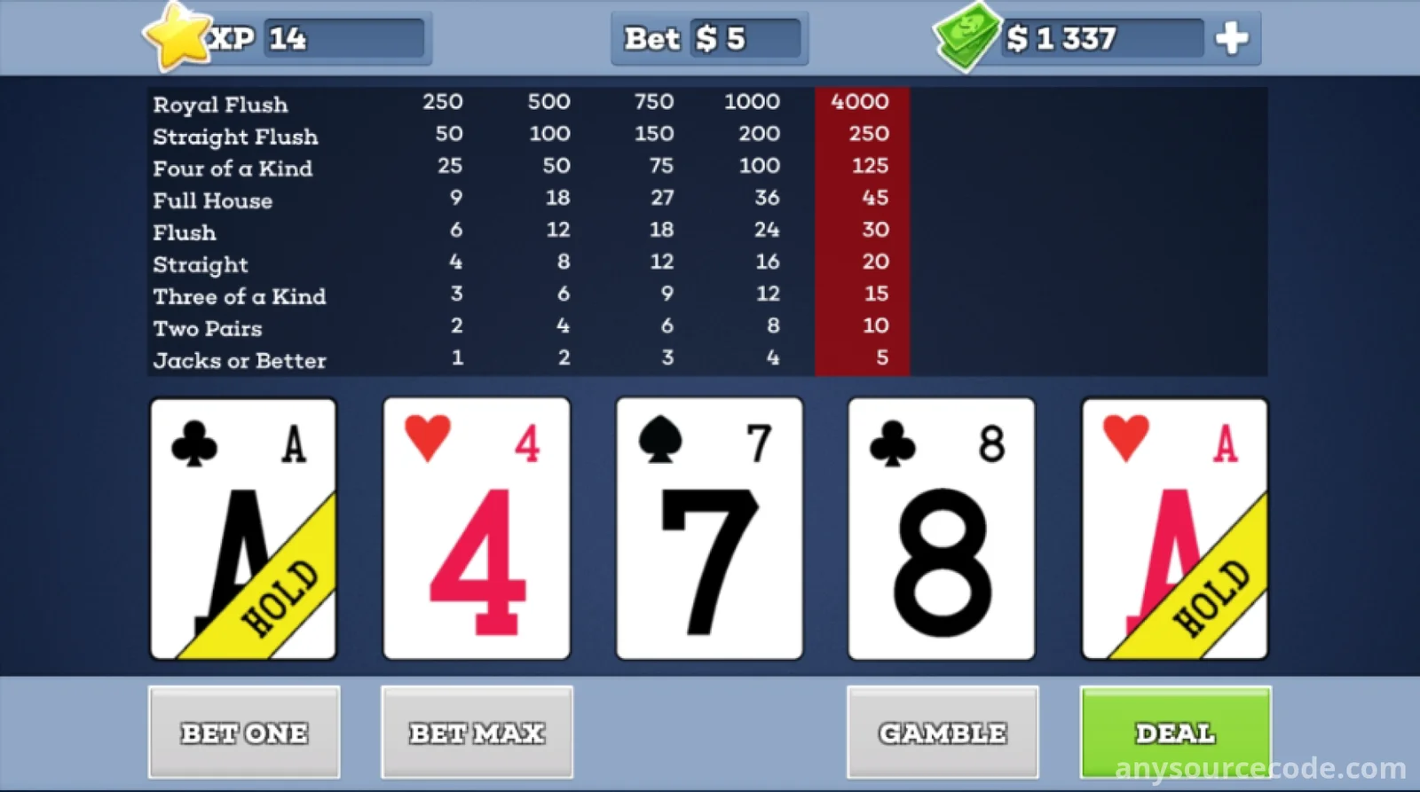 杰克或更好 | 视频扑克