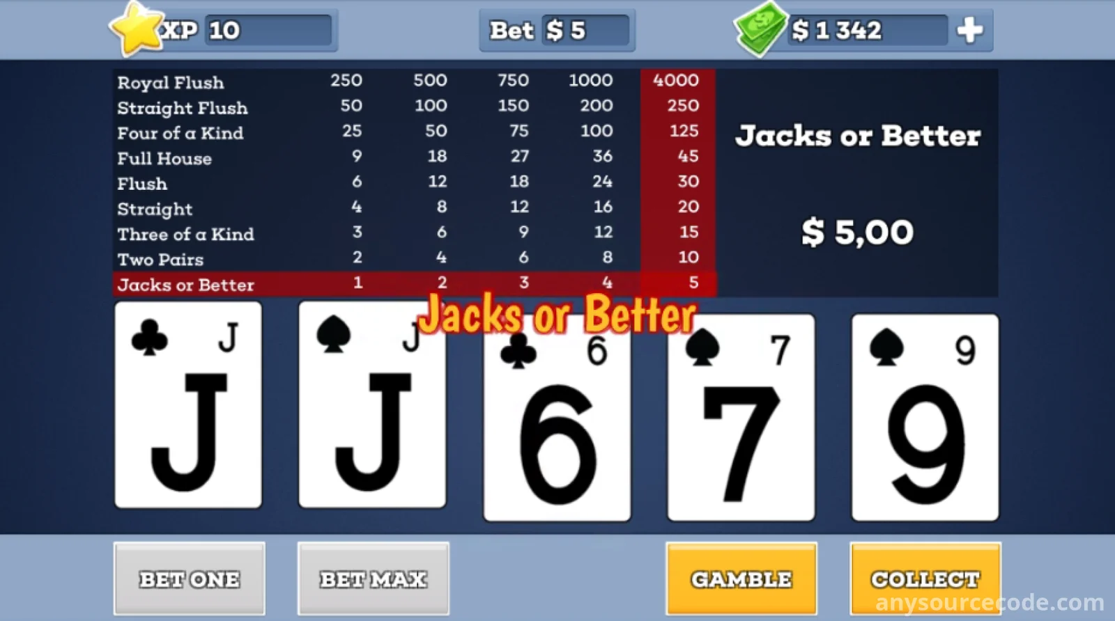 杰克或更好 | 视频扑克