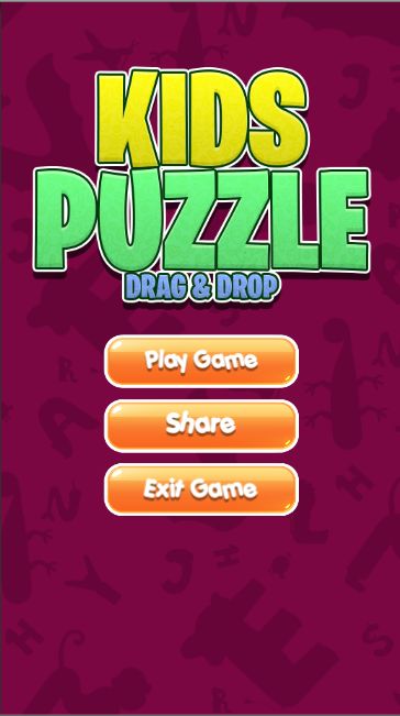 儿童拖放拼图游戏