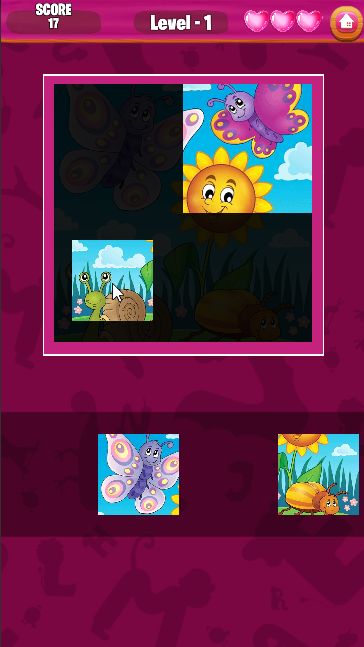 儿童拖放拼图游戏