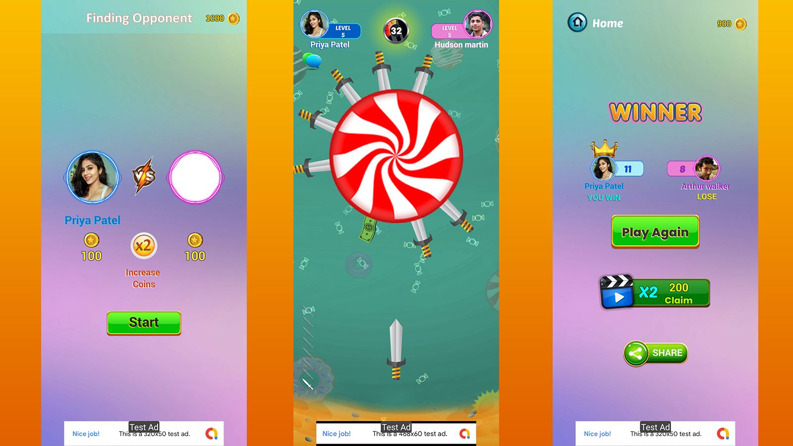 在线多人飞刀命中游戏