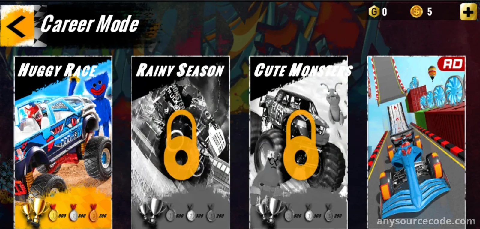 3D怪物卡车特技游戏