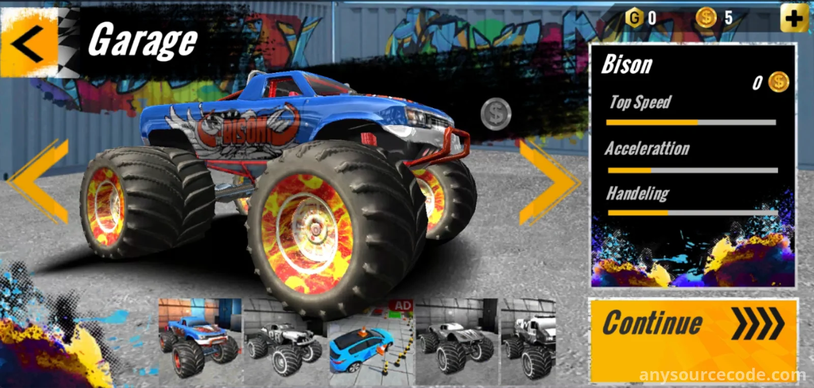 3D怪物卡车特技游戏