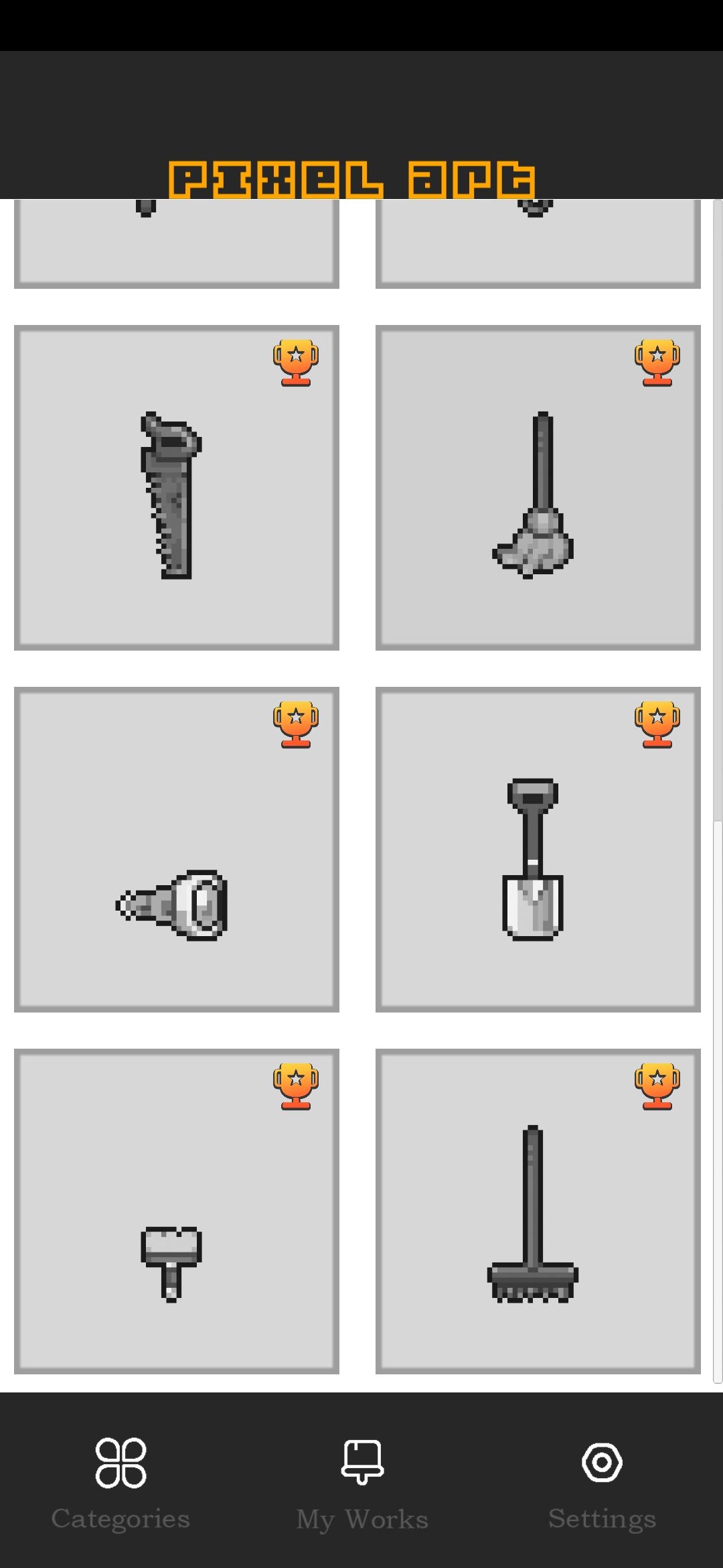 像素艺术数字填色模板