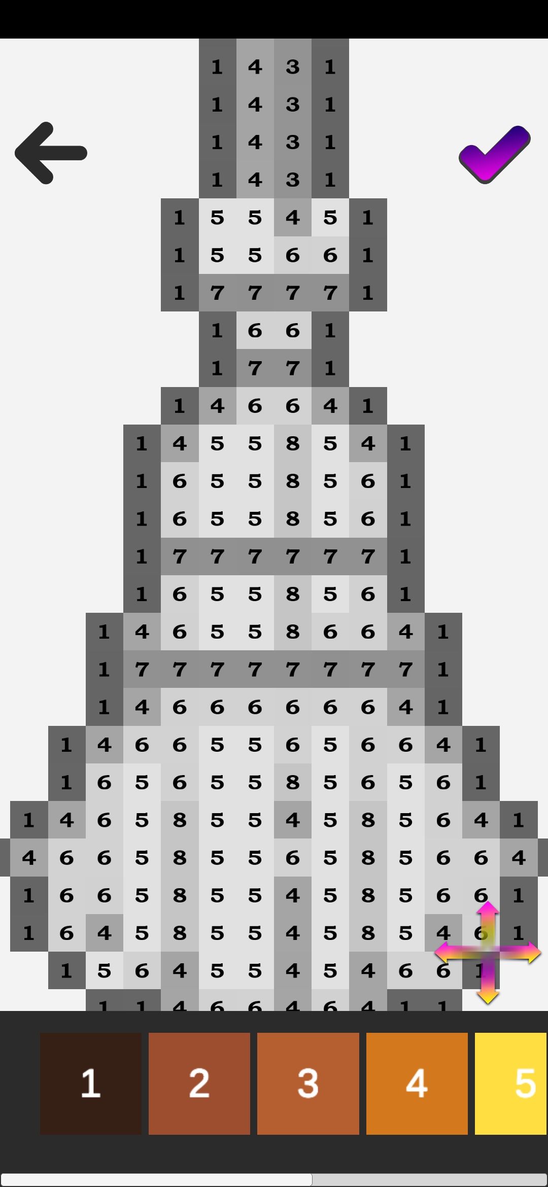 像素艺术数字填色模板