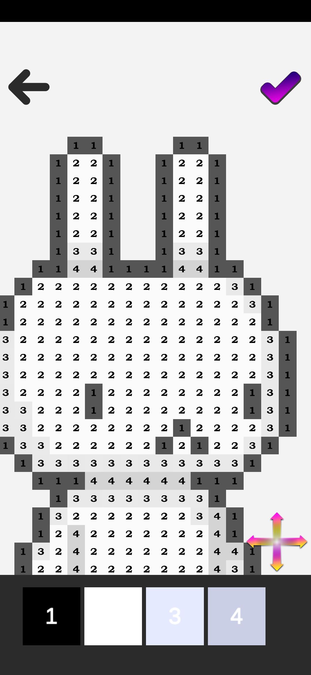 像素艺术数字填色模板