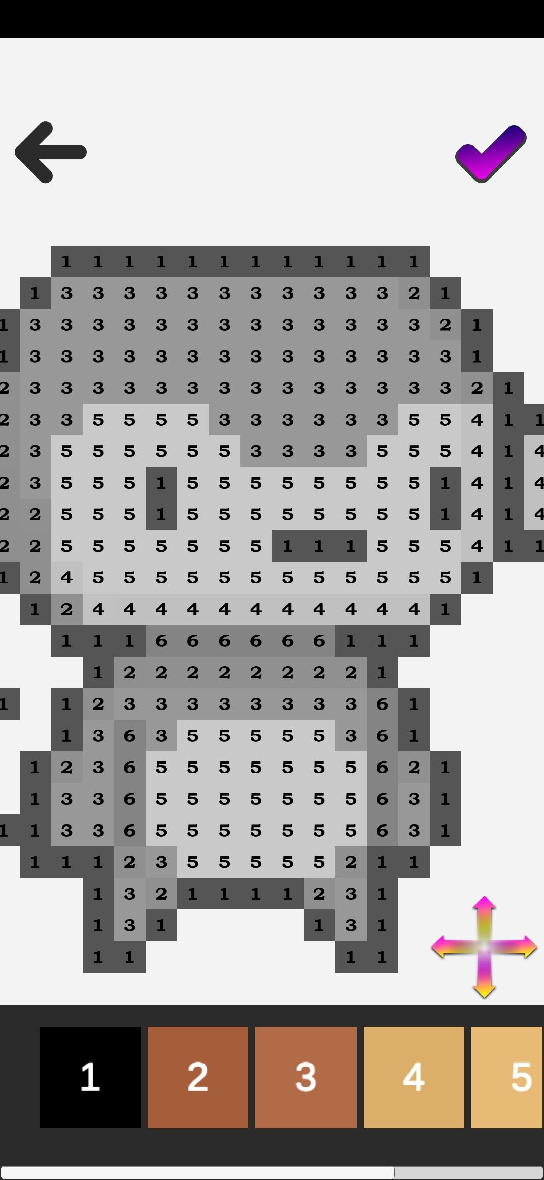 像素艺术数字填色模板