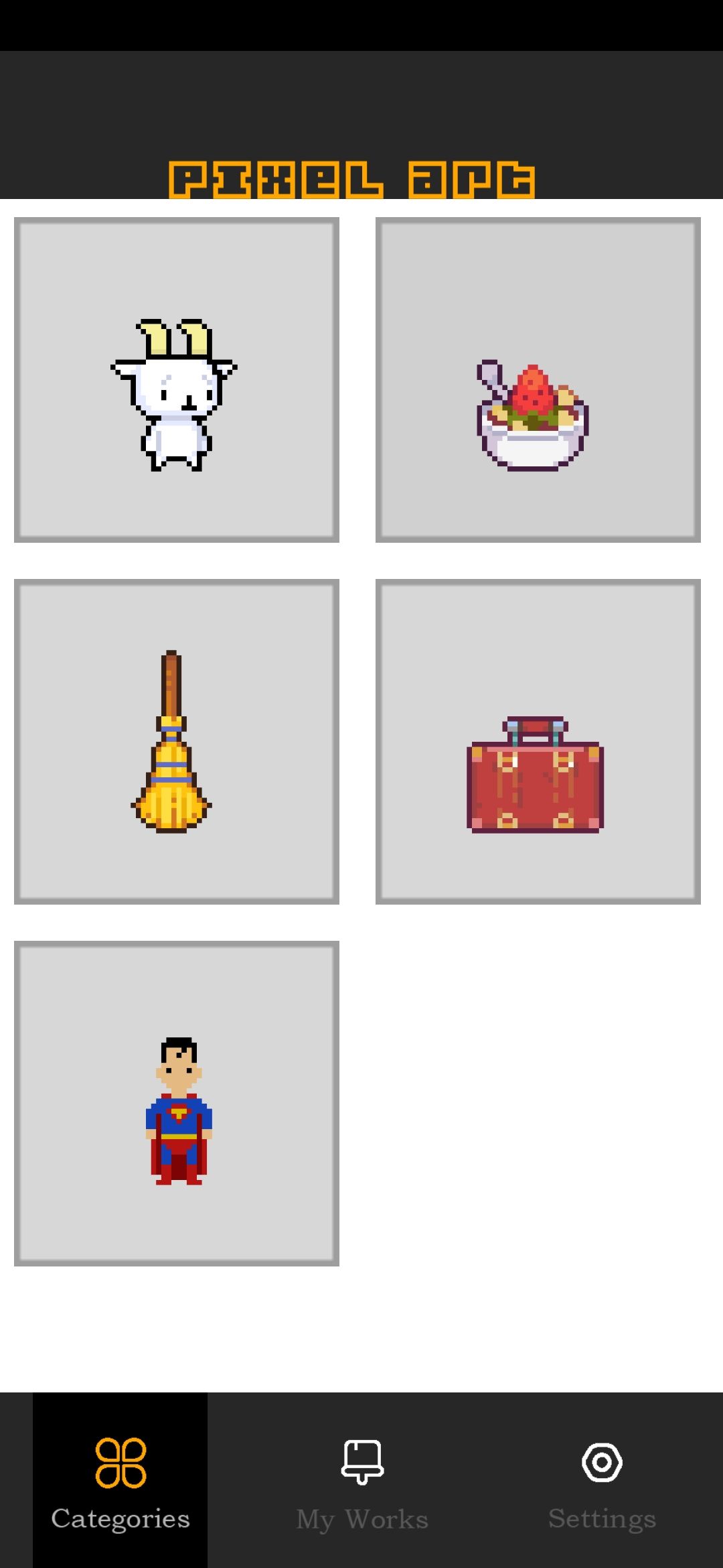 像素艺术数字填色模板