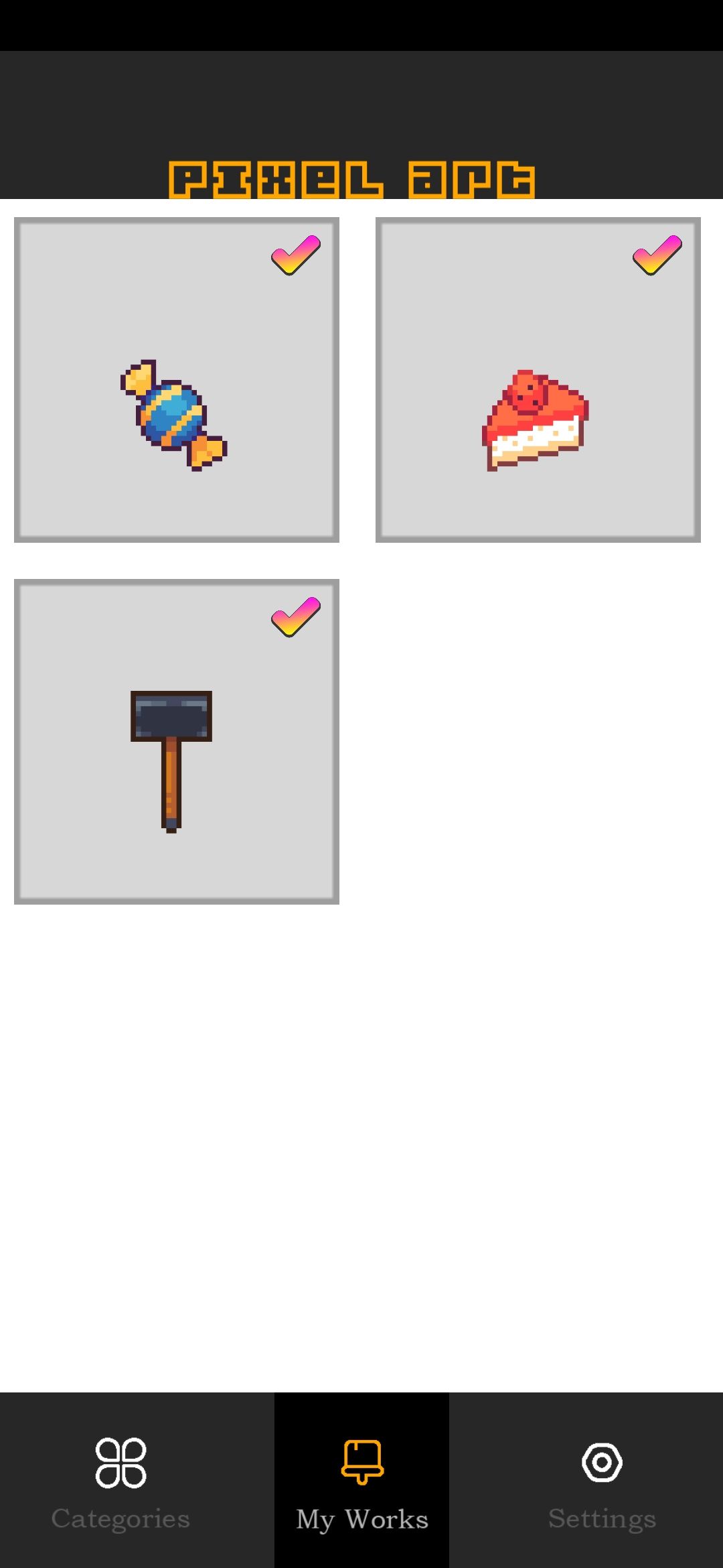 像素艺术数字填色模板