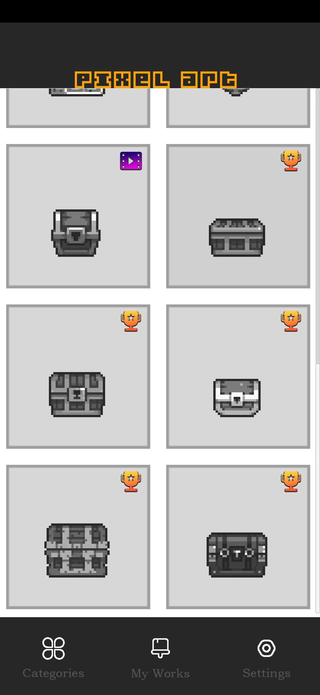 像素艺术数字填色模板