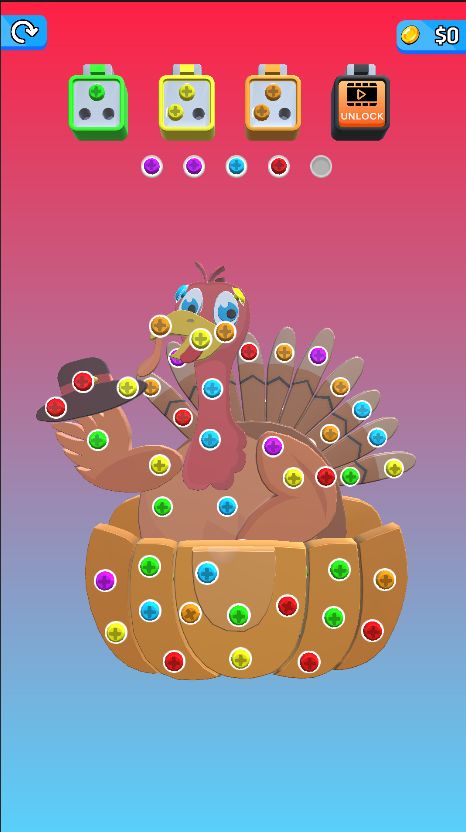 螺丝排序3D益智游戏