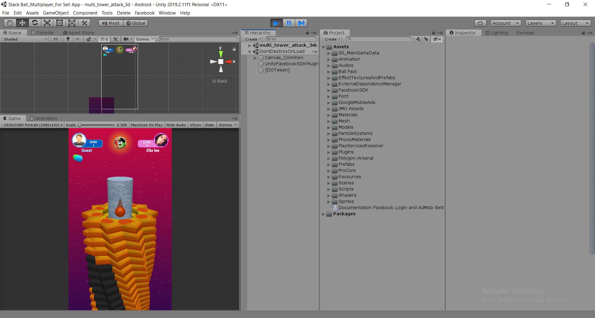堆叠球坠落螺旋塔