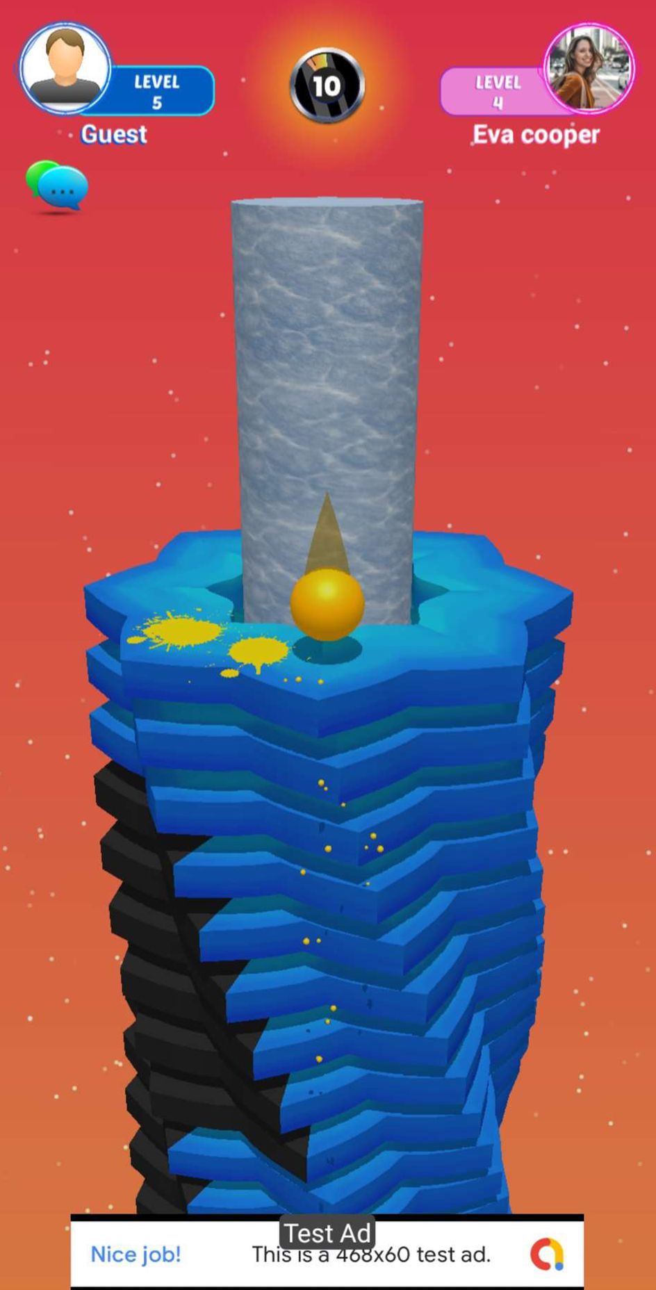 堆叠球坠落螺旋塔