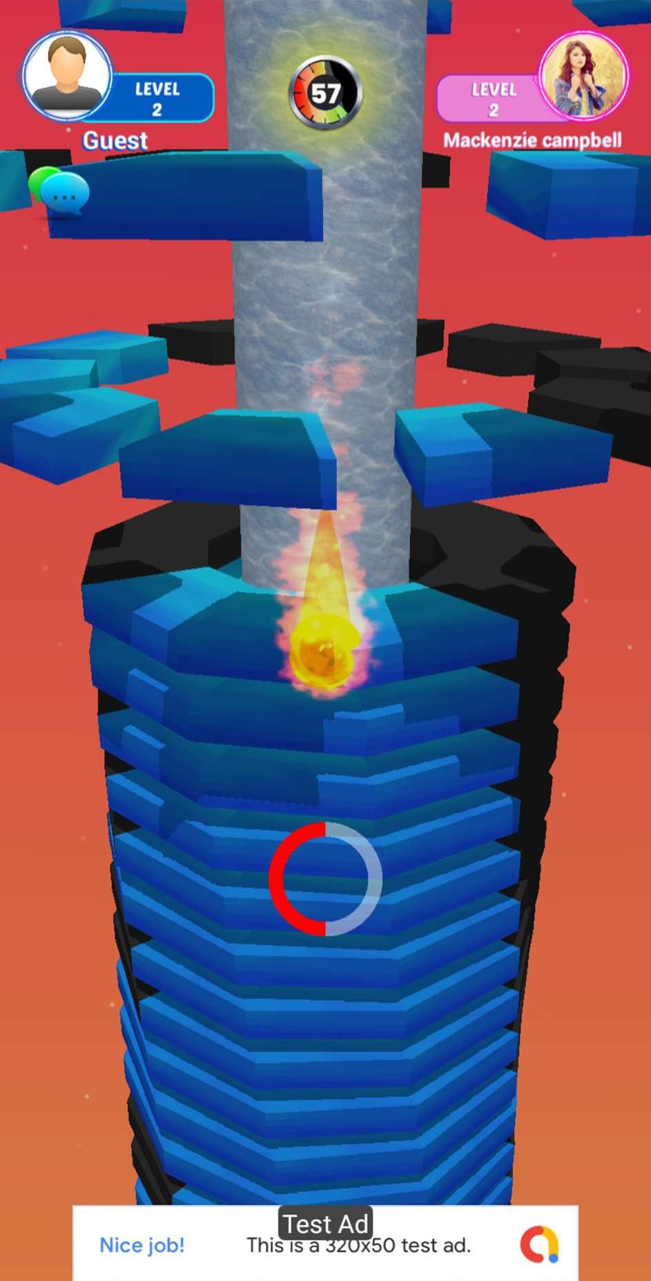 堆叠球坠落螺旋塔