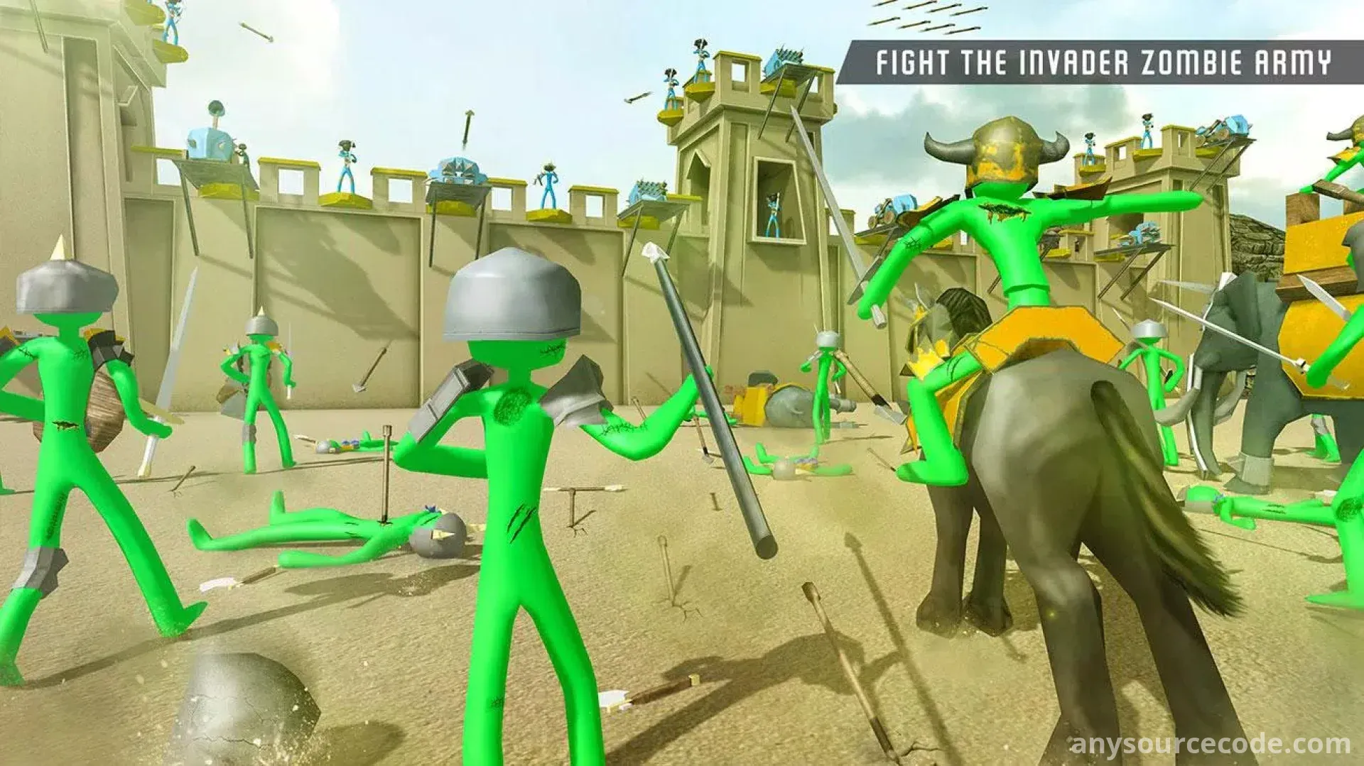 火柴人城堡防御：僵尸战斗模拟器