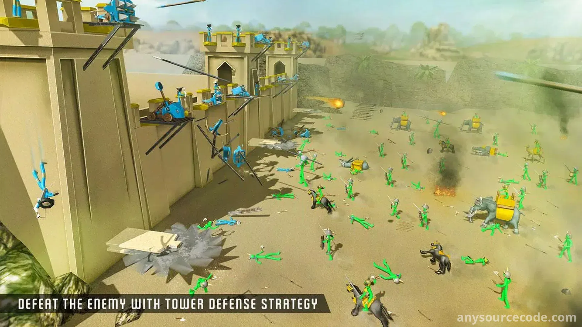 火柴人城堡防御：僵尸战斗模拟器