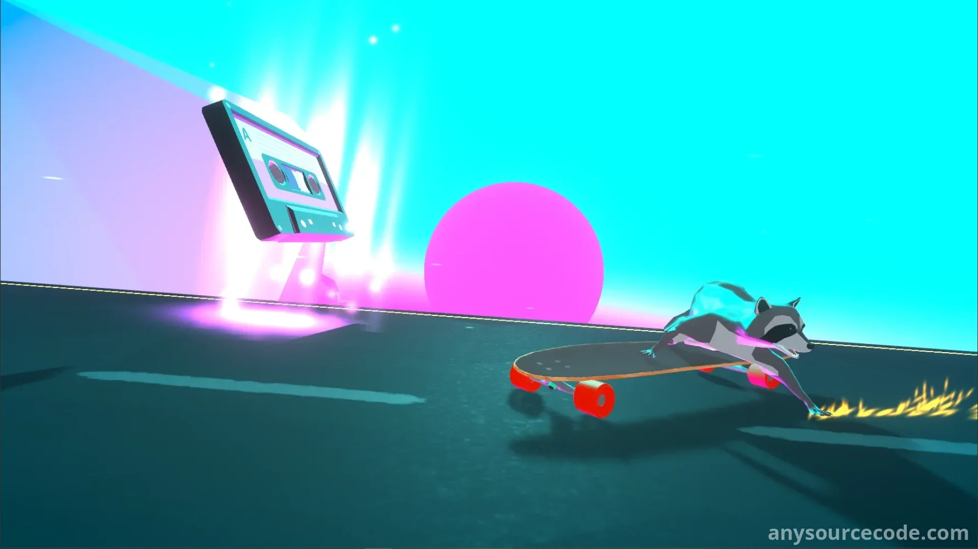 狸猫日落——浣熊速降滑板模拟器