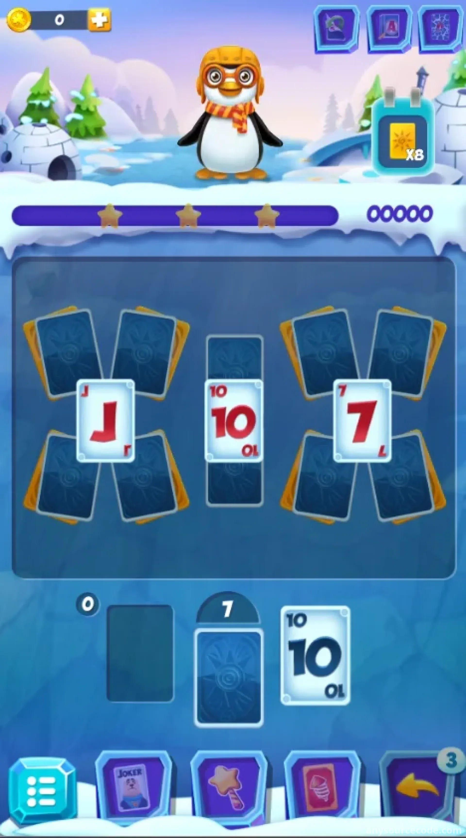 三峰企鹅纸牌游戏